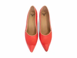 Fluevog Shoes Clara | Leather Swirl Pump Red Best Sale