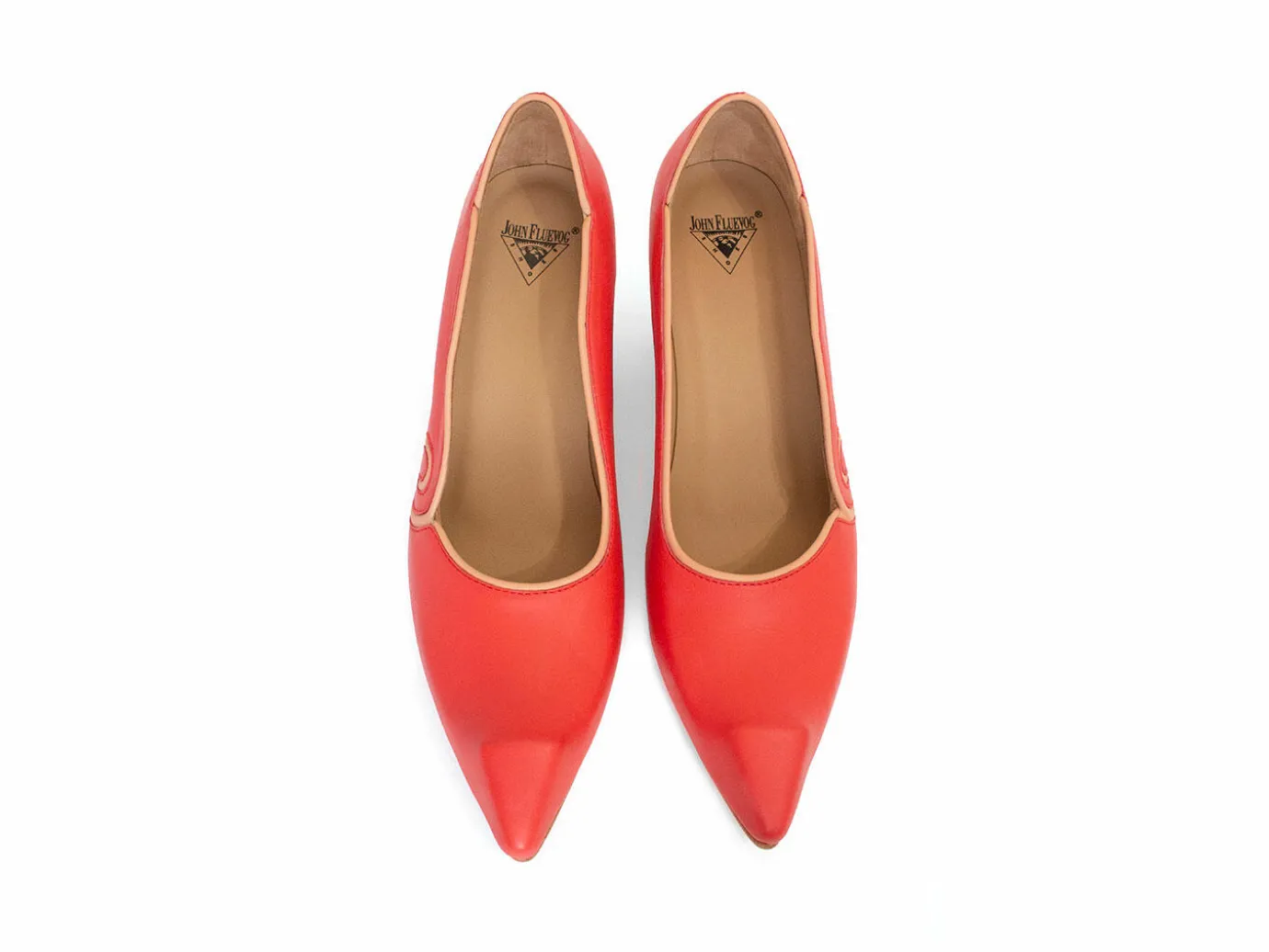 Fluevog Shoes Clara | Leather Swirl Pump Red Best Sale