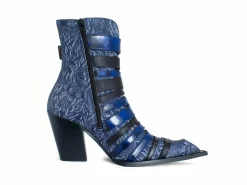 Fluevog Shoes Conceptual Cookie | Zip-Up Ankle Boot With Buckles Blue Store