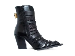 Fluevog Shoes Conceptual Cookie | Zip-Up Ankle Boot With Buckles Black Best
