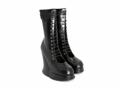 Fluevog Shoes Corset Boot | Lace-Up Corset Boot Black Flash Sale