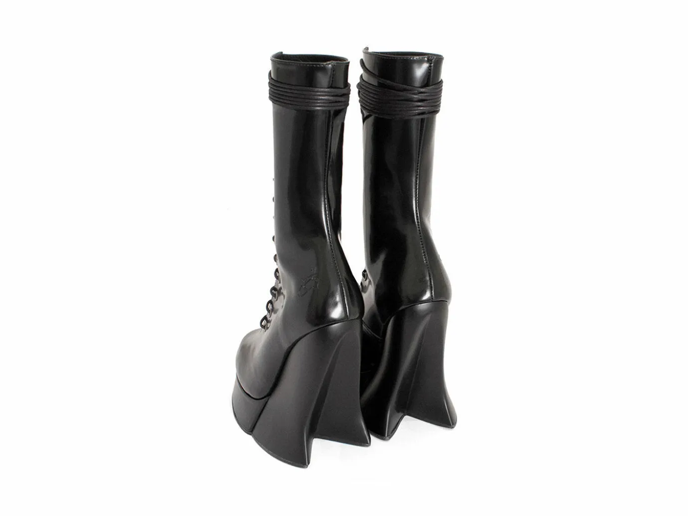 Fluevog Shoes Corset Boot | Lace-Up Corset Boot Black Flash Sale