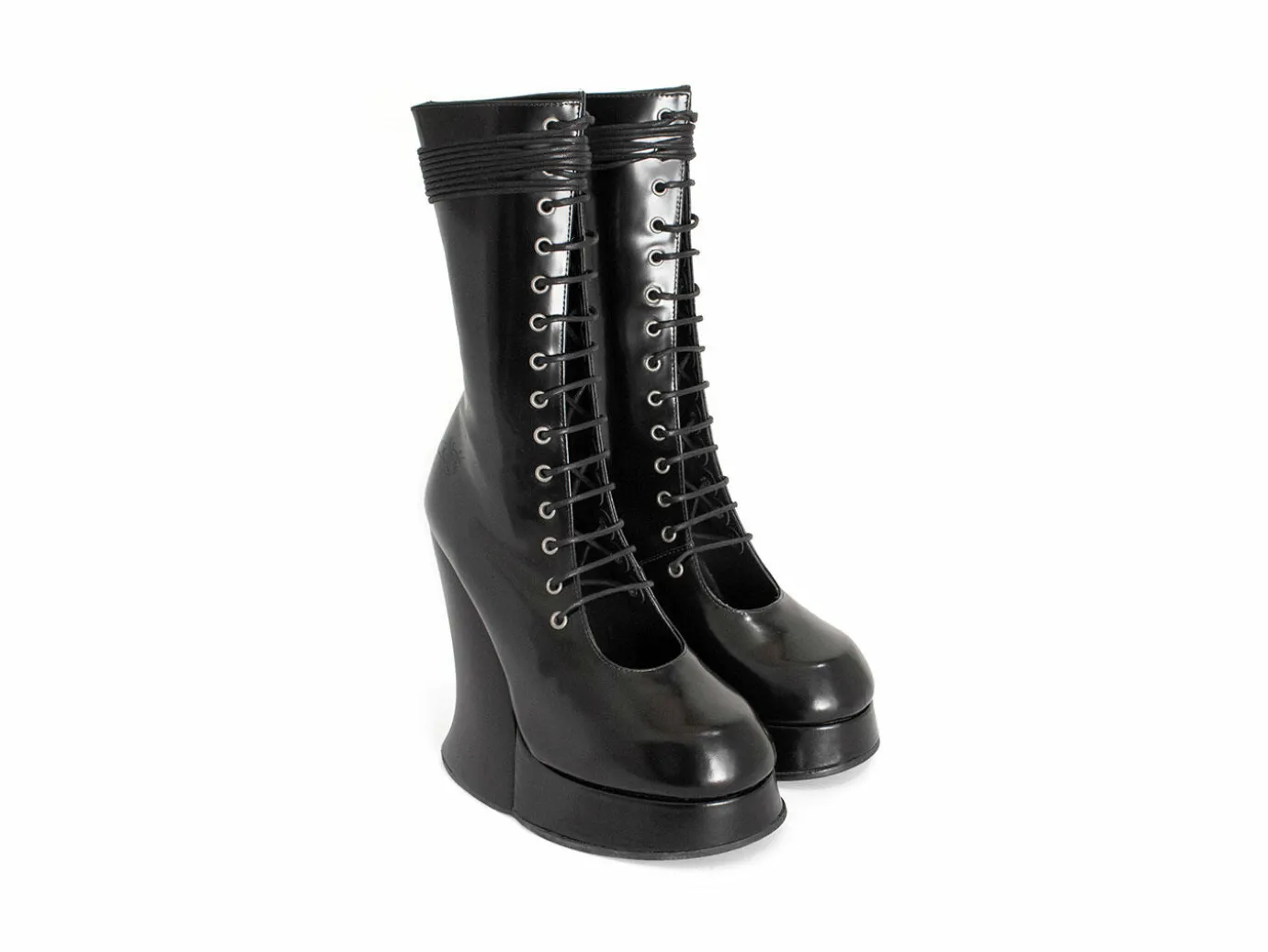 Fluevog Shoes Corset Boot | Lace-Up Corset Boot Black Best