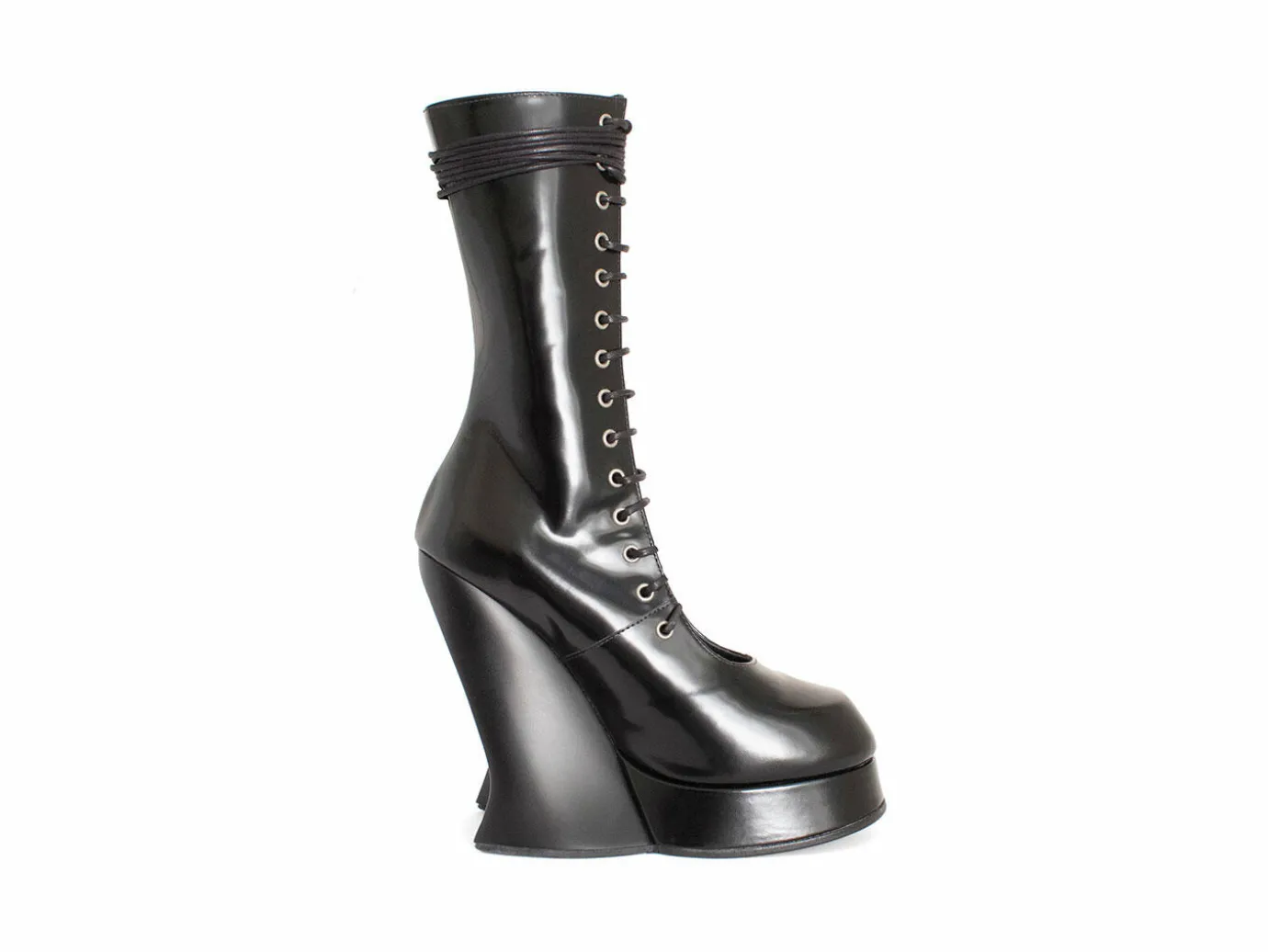Fluevog Shoes Corset Boot | Lace-Up Corset Boot Black Best