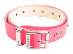 Fluevog Shoes Croft Belt | Star-Studded Leather Belt Hot Pink Best