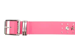 Fluevog Shoes Croft Belt | Star-Studded Leather Belt Hot Pink Flash Sale