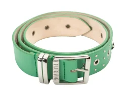 Fluevog Shoes Croft Belt | Star-Studded Leather Belt Green Cheap
