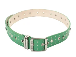 Fluevog Shoes Croft Belt | Star-Studded Leather Belt Green Cheap