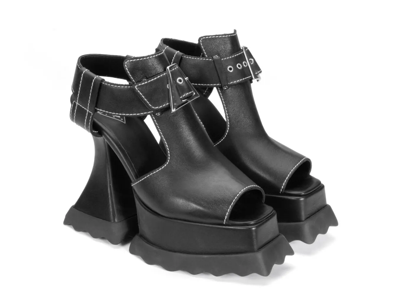 Fluevog Shoes Daisy | T-Strap Platform Heel Black Hot