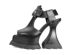 Fluevog Shoes Daisy | T-Strap Platform Heel Black Hot