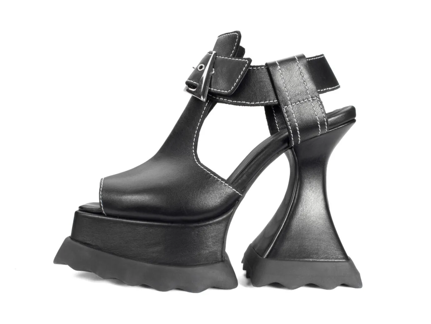Fluevog Shoes Daisy | T-Strap Platform Heel Black Hot