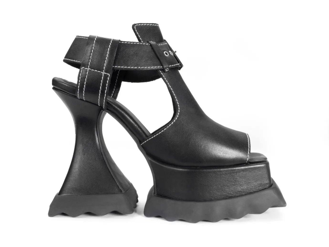 Fluevog Shoes Daisy | T-Strap Platform Heel Black Hot