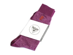Fluevog Shoes Dango Vog Socks | Paisley Knit Sock Purple/White Discount