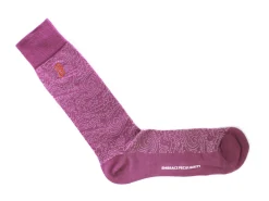 Fluevog Shoes Dango Vog Socks | Paisley Knit Sock Purple/White Discount