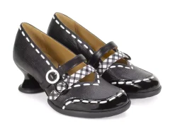 Fluevog Shoes Decisive | Double-Strap Mary Jane Black/White Best Sale