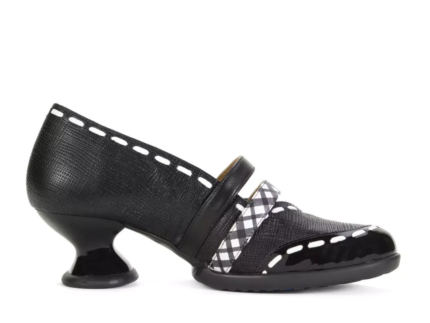 Fluevog Shoes Decisive | Double-Strap Mary Jane Black/White Best Sale