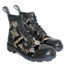 Fluevog Shoes Derby Swirl (6 Eye) | Classic Derby Boot Black Jacquard Cheap