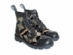 Fluevog Shoes Derby Swirl (6 Eye) | Classic Derby Boot Black Jacquard Cheap