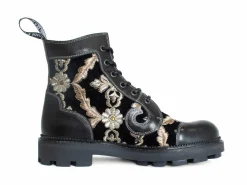Fluevog Shoes Derby Swirl (6 Eye) | Classic Derby Boot Black Jacquard Cheap