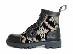 Fluevog Shoes Derby Swirl (6 Eye) | Classic Derby Boot Black Jacquard Online