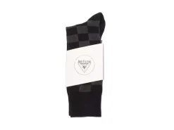 Fluevog Shoes Diego Vog Socks | Checkered Sock Black/Grey Cheap