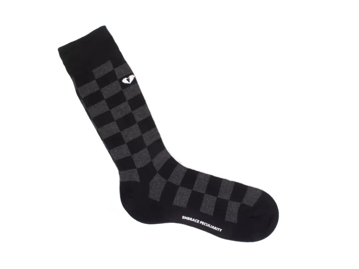 Fluevog Shoes Diego Vog Socks | Checkered Sock Black/Grey Cheap