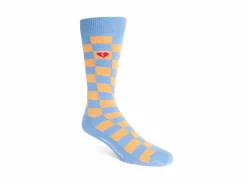 Fluevog Shoes Diego Vog Socks | Checkered Sock Orange/Blue New