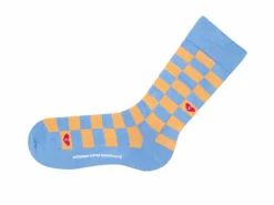 Fluevog Shoes Diego Vog Socks | Checkered Sock Orange/Blue New