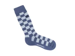 Fluevog Shoes Diego Vog Socks | Checkered Sock Blue Combo Online