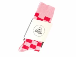 Fluevog Shoes Diego Vog Socks | Checkered Sock Pink/Red Shop