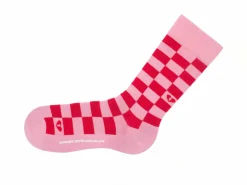Fluevog Shoes Diego Vog Socks | Checkered Sock Pink/Red Shop