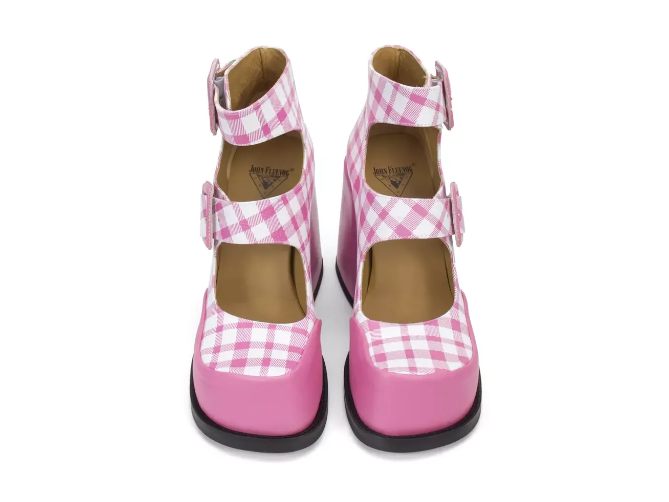 Fluevog Shoes Dionna | Double-Strap Shoe Pink/White Best