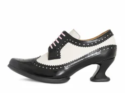 Fluevog Shoes Dr. Gunter | Brogued Lace-Up Heels Black/Beige Store