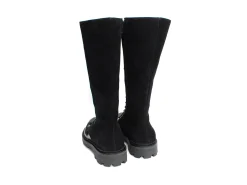 Fluevog Shoes Duffy | Tall Boot With Ruffled Tongue Black Best Sale