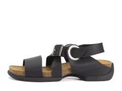 Fluevog Shoes Earley | Leather Strap Sandal Black Sale