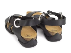Fluevog Shoes Earley | Leather Strap Sandal Black Sale