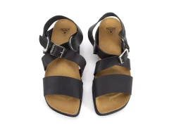 Fluevog Shoes Earley | Leather Strap Sandal Black Sale