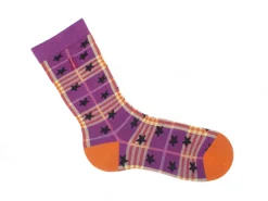Fluevog Shoes Ebi Vog Socks | Plaid And Stars Sock Purple Store