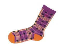Fluevog Shoes Ebi Vog Socks | Plaid And Stars Sock Purple Store