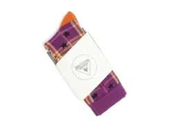 Fluevog Shoes Ebi Vog Socks | Plaid And Stars Sock Purple Store