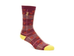 Fluevog Shoes Ebi Vog Socks | Plaid And Stars Sock Burgundy Cheap