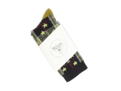 Fluevog Shoes Ebi Vog Socks | Plaid And Stars Sock Black Best