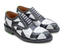 Fluevog Shoes Edda | Modern Brogue Shoe Black/White Online