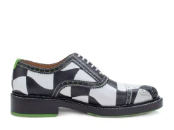 Fluevog Shoes Edda | Modern Brogue Shoe Black/White Online