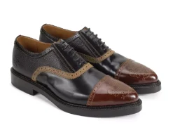 Fluevog Shoes Edda | Modern Brogue Shoe Black/Brown Outlet