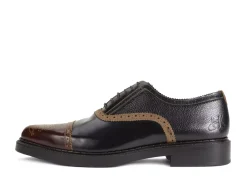 Fluevog Shoes Edda | Modern Brogue Shoe Black/Brown Outlet
