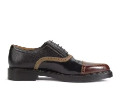 Fluevog Shoes Edda | Modern Brogue Shoe Black/Brown Outlet