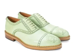 Fluevog Shoes Edda | Modern Brogue Shoe Green Outlet