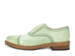 Fluevog Shoes Edda | Modern Brogue Shoe Green Outlet