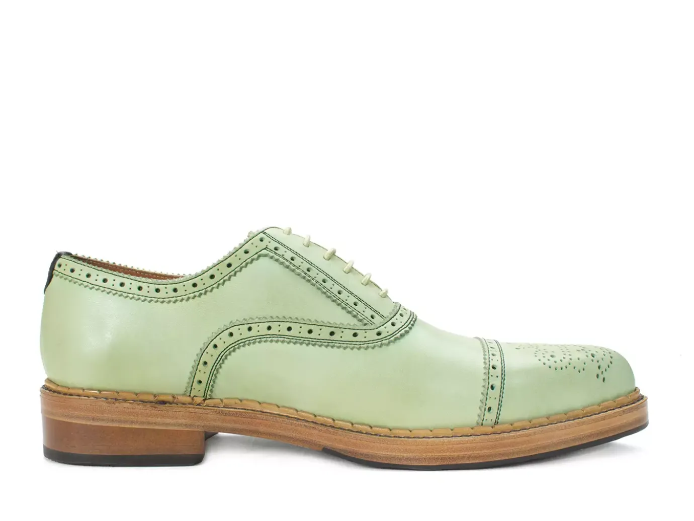 Fluevog Shoes Edda | Modern Brogue Shoe Green Outlet
